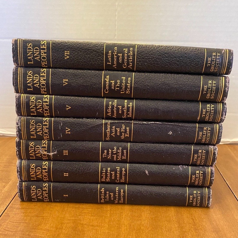 Lands and Peoples 7 Volume Set The Grolier Society Hardcover Illustrated Books